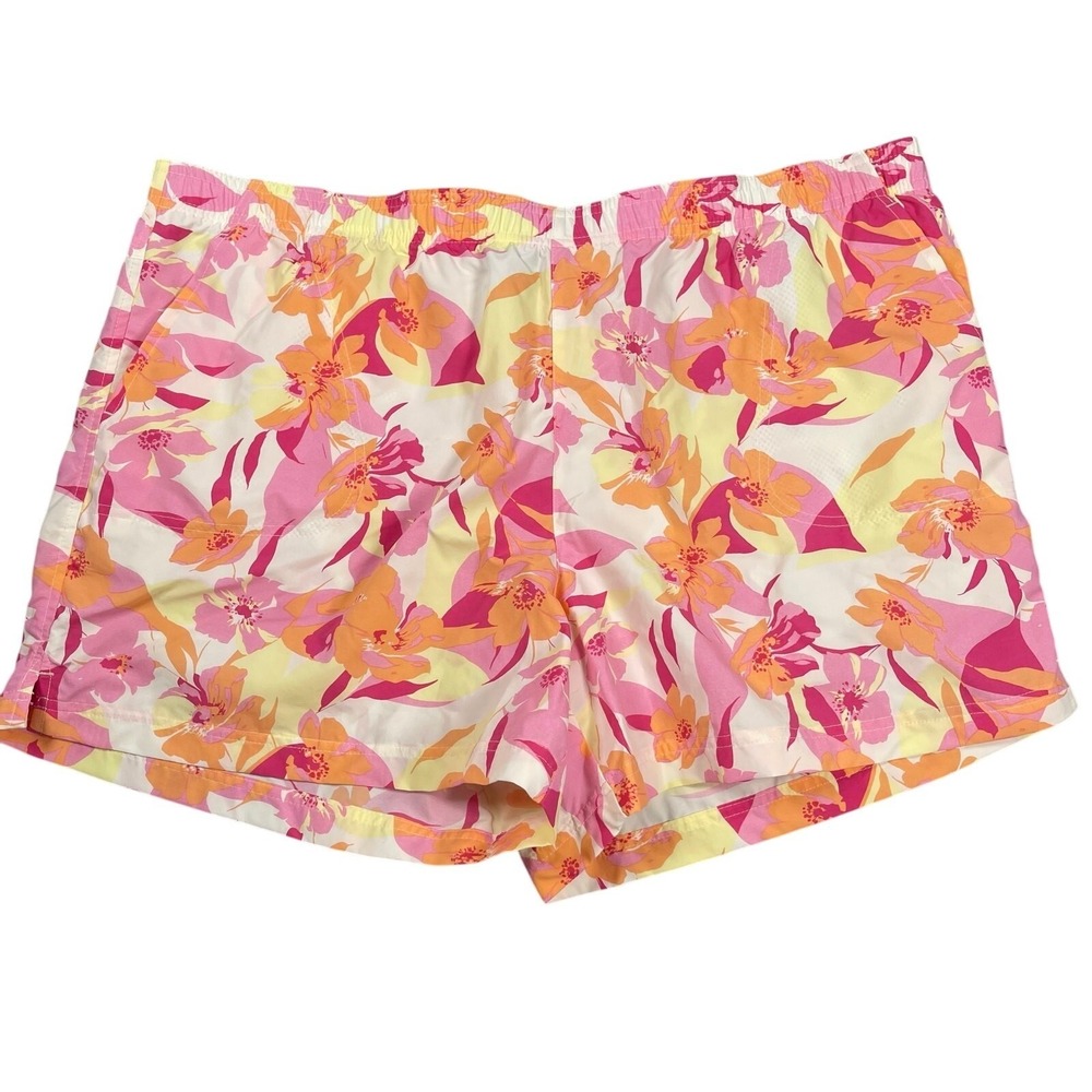 Columbia Shorts Womens XXL 5L Pink Peach Floral UPF Omni‎ Shade Sandy River II
